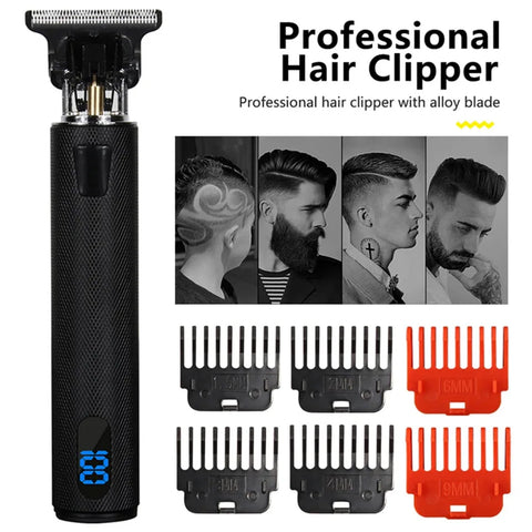 Hair Clipper Light Head Electric Hair Clipper Electric Hair Clipper Oil Head Hair Clipper Carving Mark Razor Factory LCD